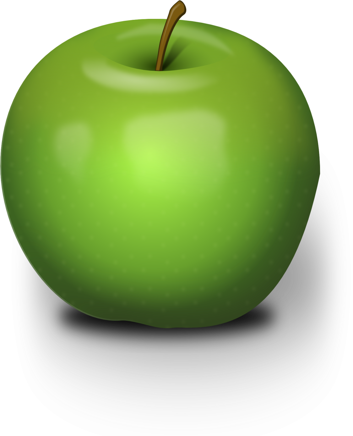 a green apple on a white background