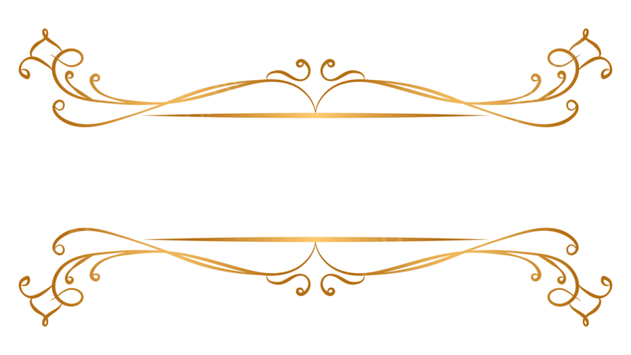 a set of gold decorative elements