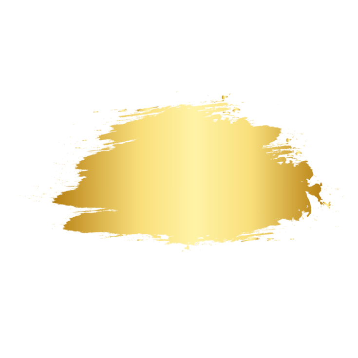 a gold paint stroke on white background