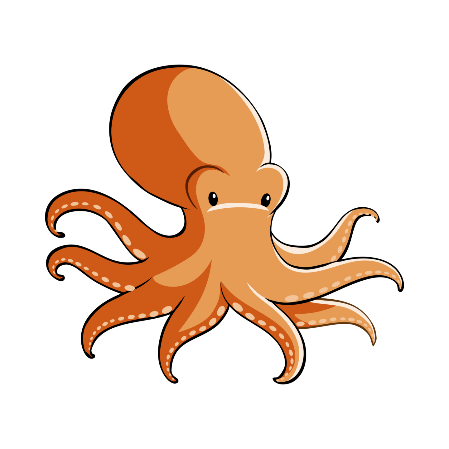 an orange octopus with a white background