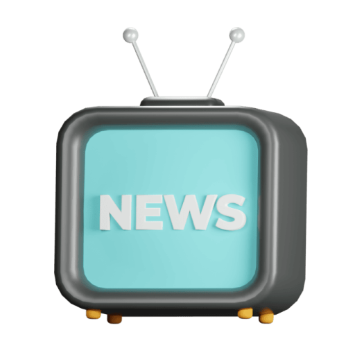 a television with the word news on it