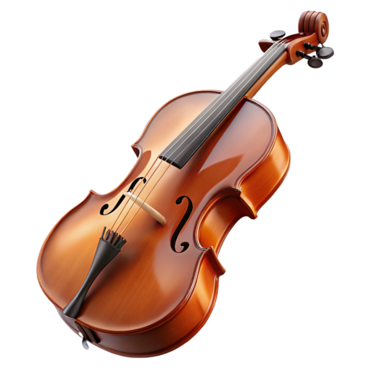 a violin on a white background