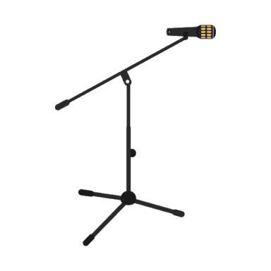 a microphone stand on a white background