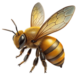 a bee on a white background