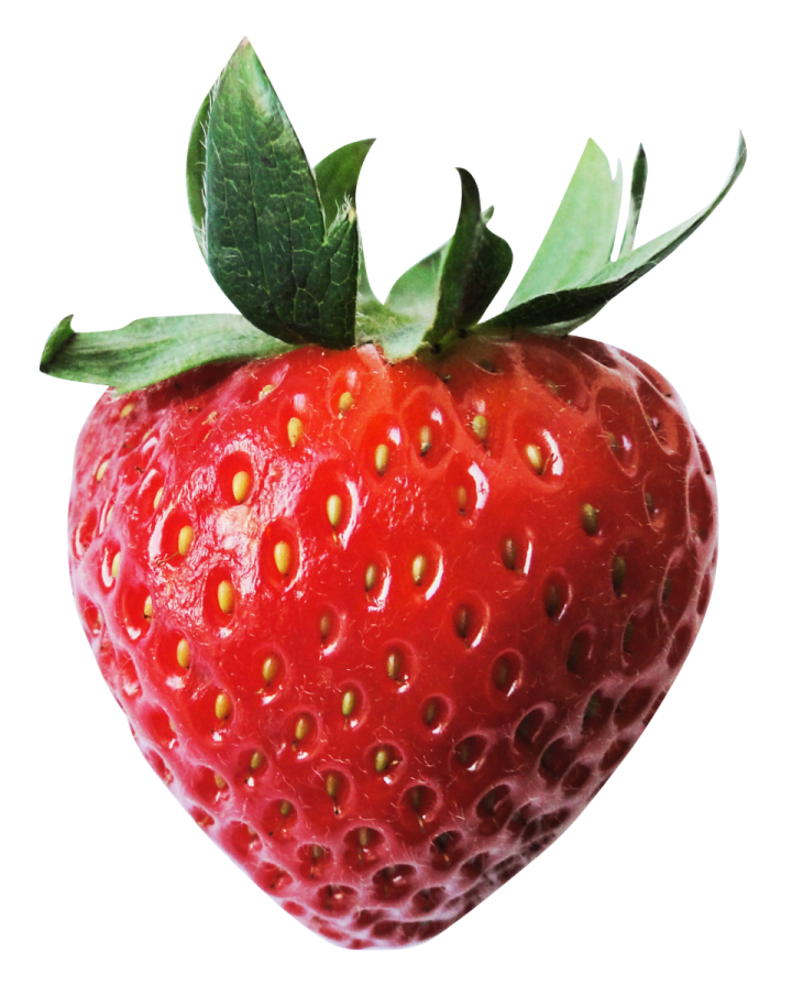 a close up of a strawberry on a white background