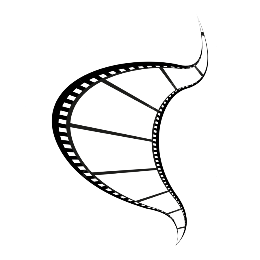 a black and white image of a film strip
