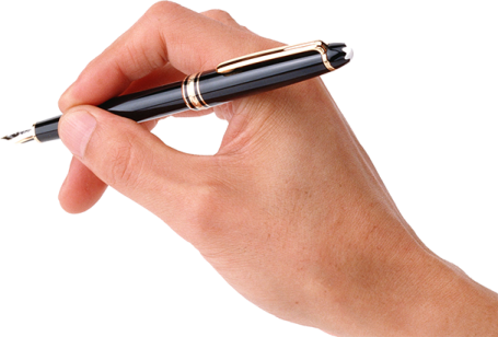 a person holding a pen in their hand