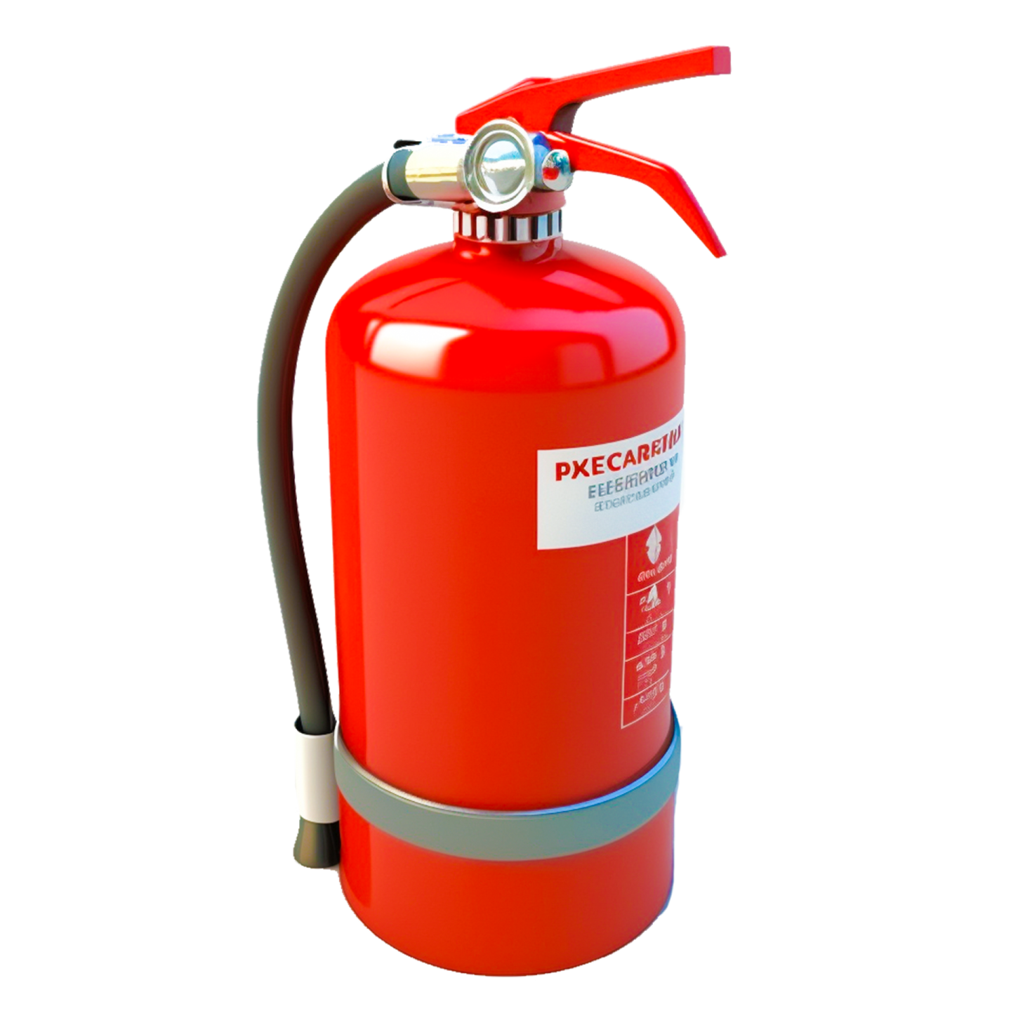 a red fire exor on a white background