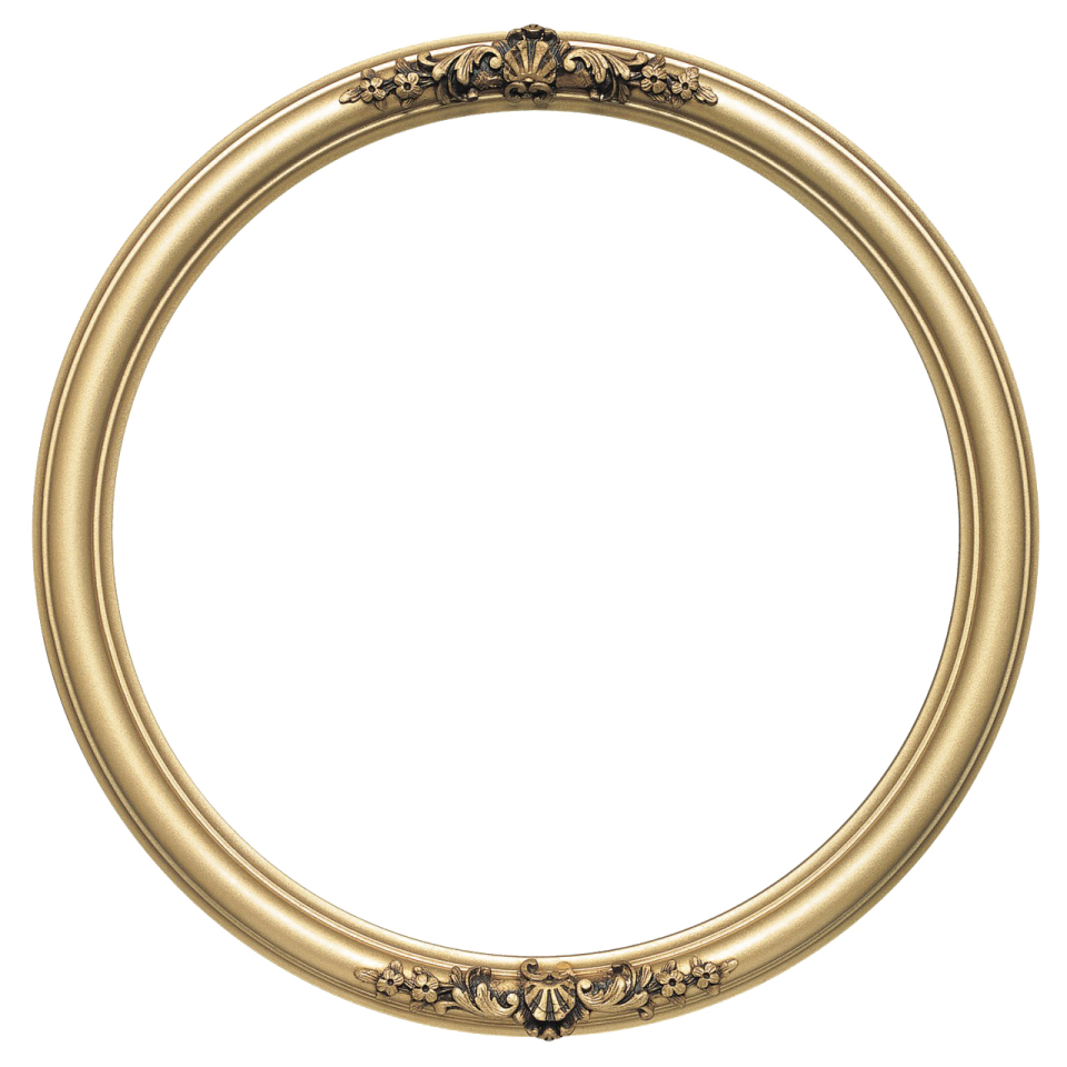 a gold frame on a white background