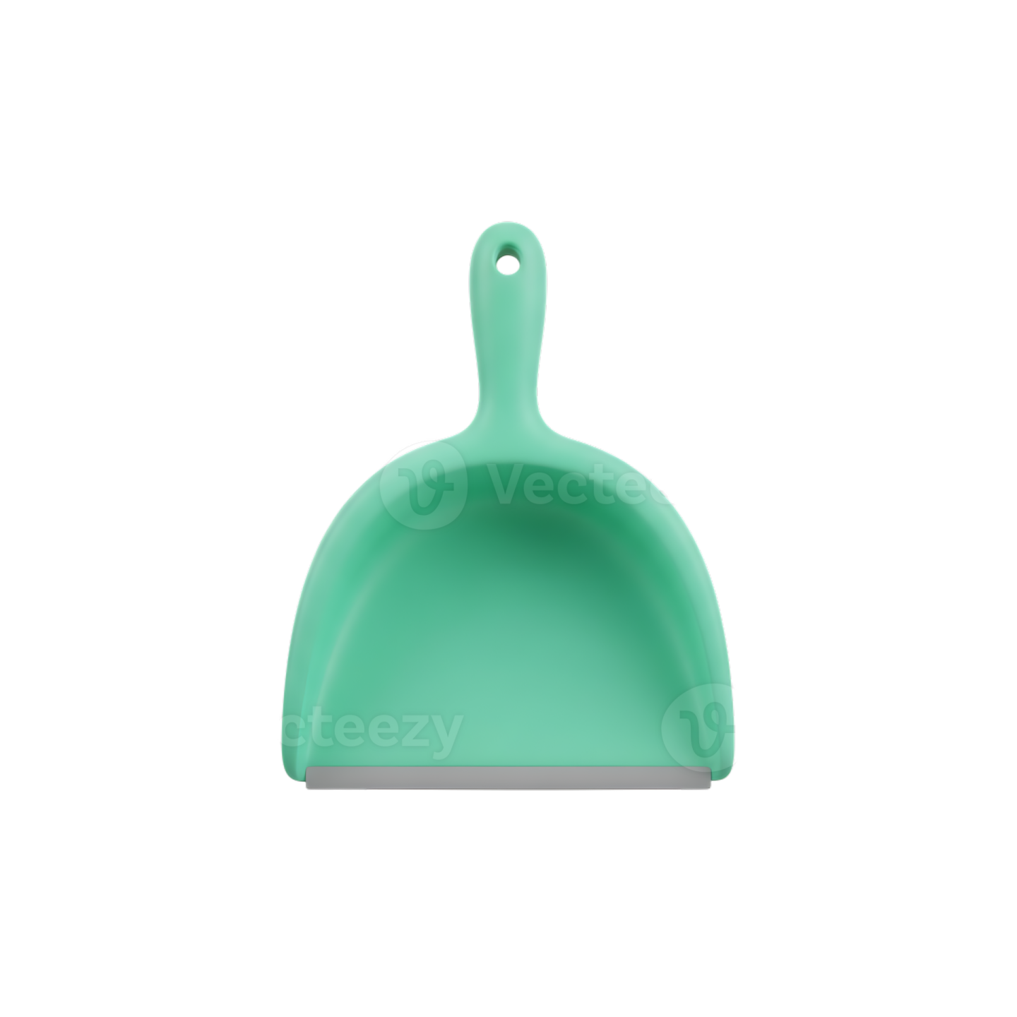 a green plastic duster on a white background