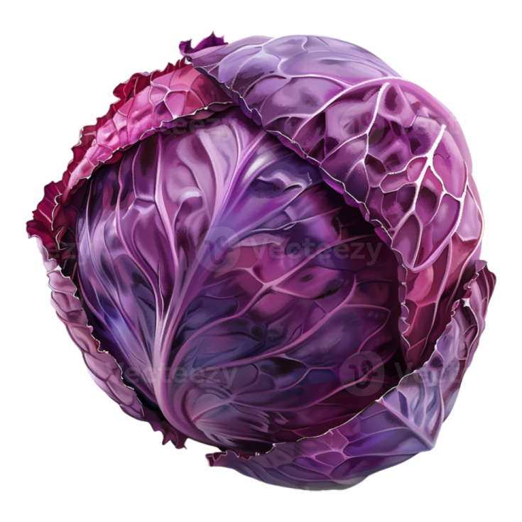 a purple cabbage on a white background