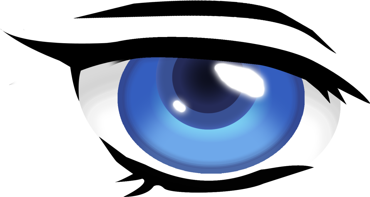 a drawing of a blue eye