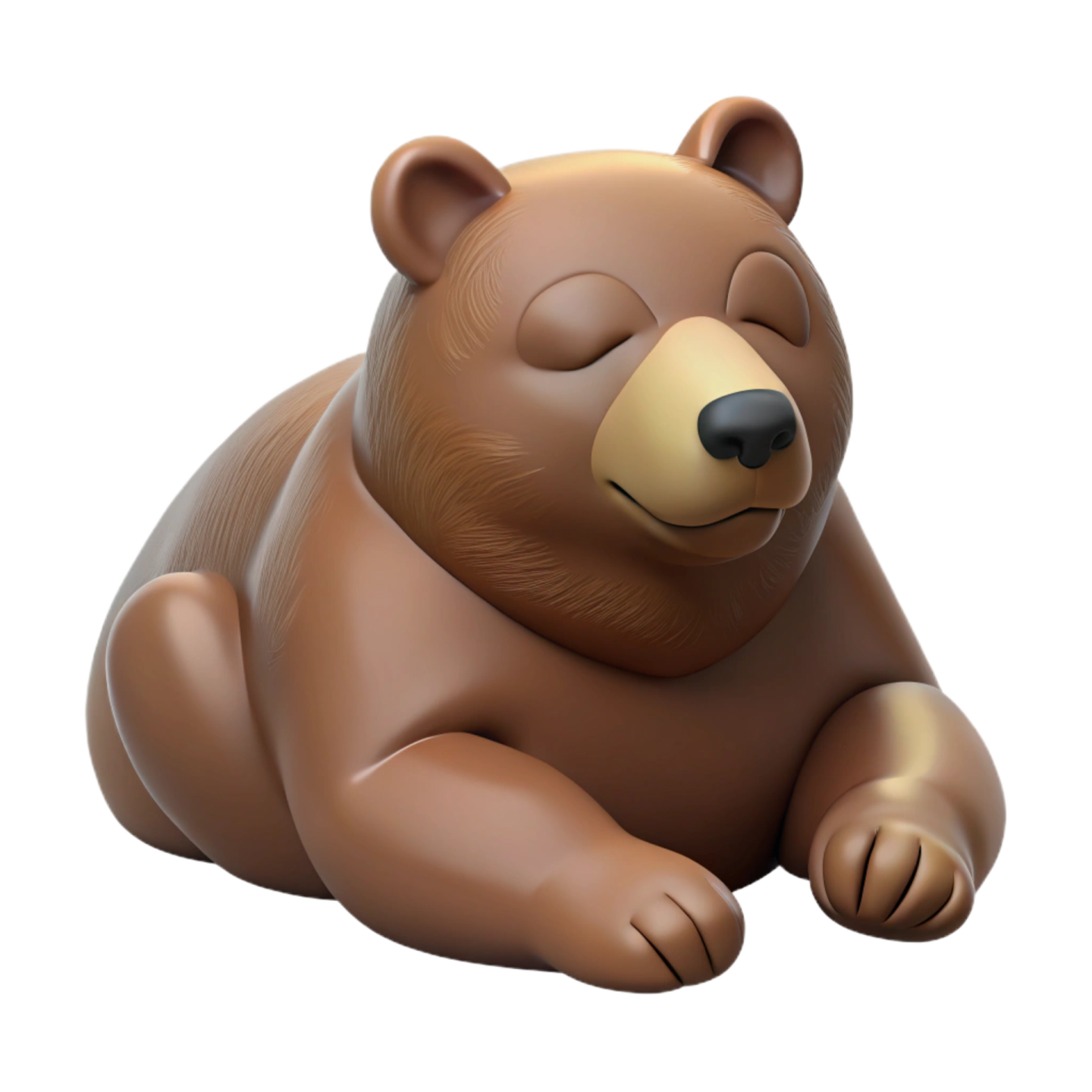 a brown bear laying down on the ground