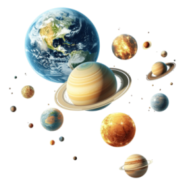 an image of the planets and their satellites