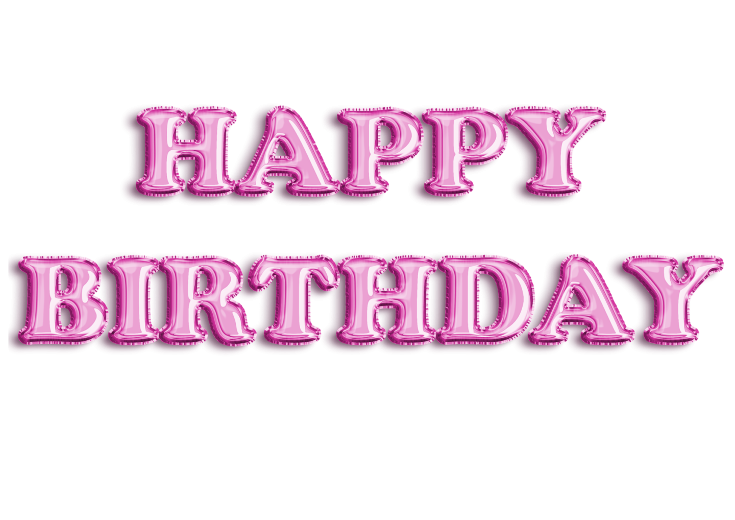 pink happy birthday balloon letters