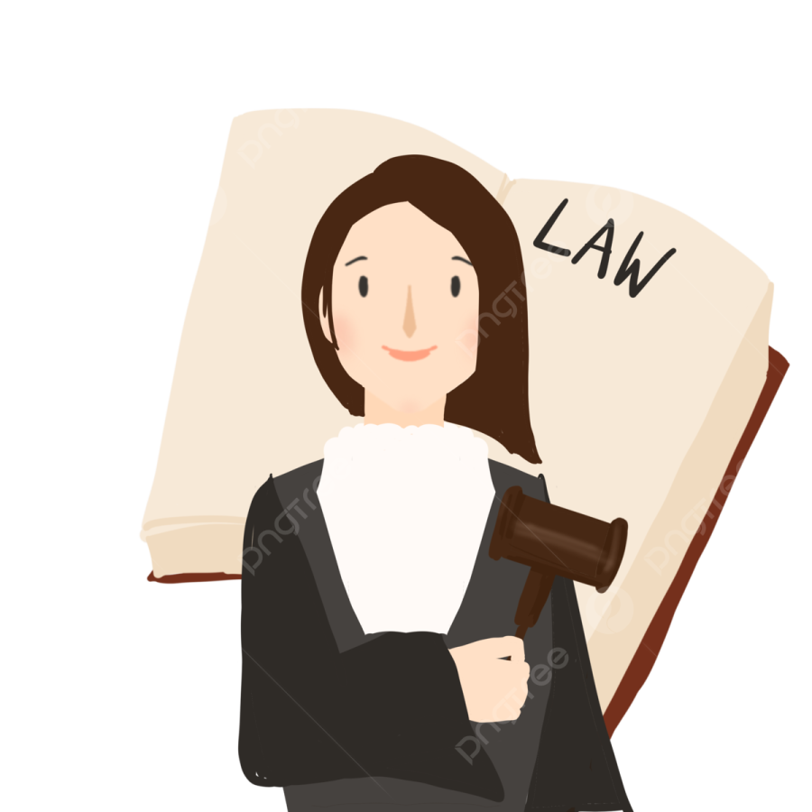 a woman in a suit holding a gavette