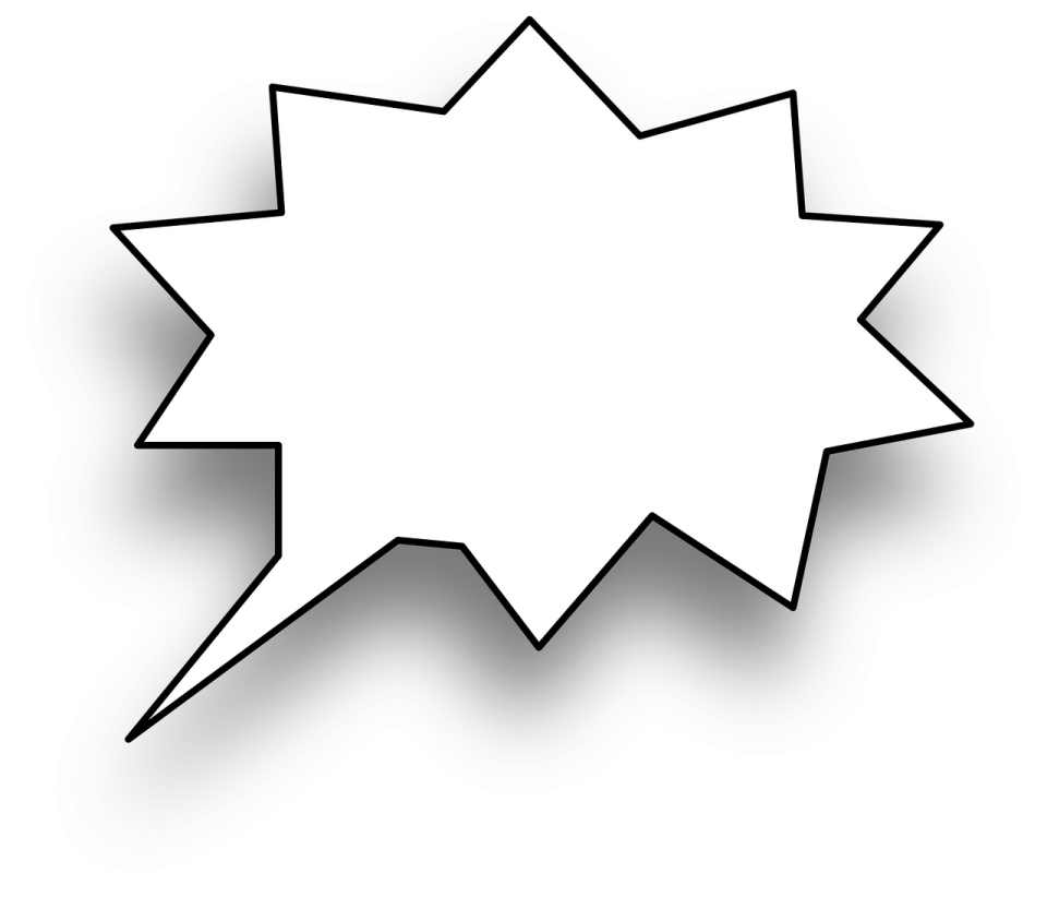 a speech bubble on a white background