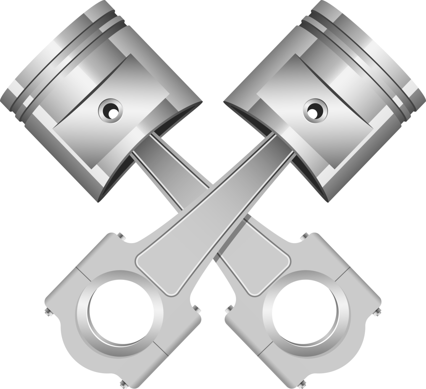 a pair of pistons on a white background