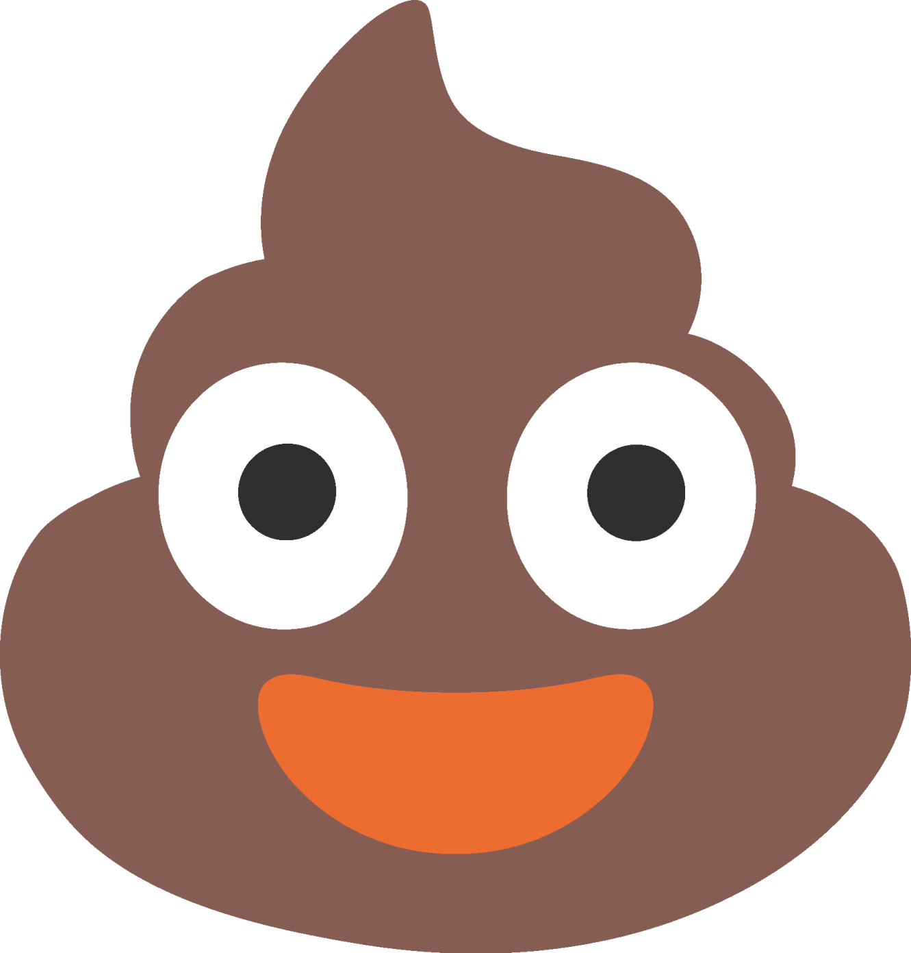 a brown poo face with big eyes