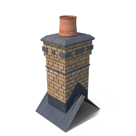 a brick chimney with a chimney cap