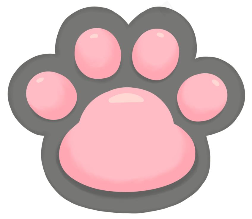 a pink paw on a white background