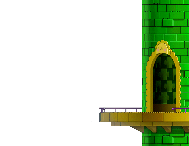 a green tower with a clock on top