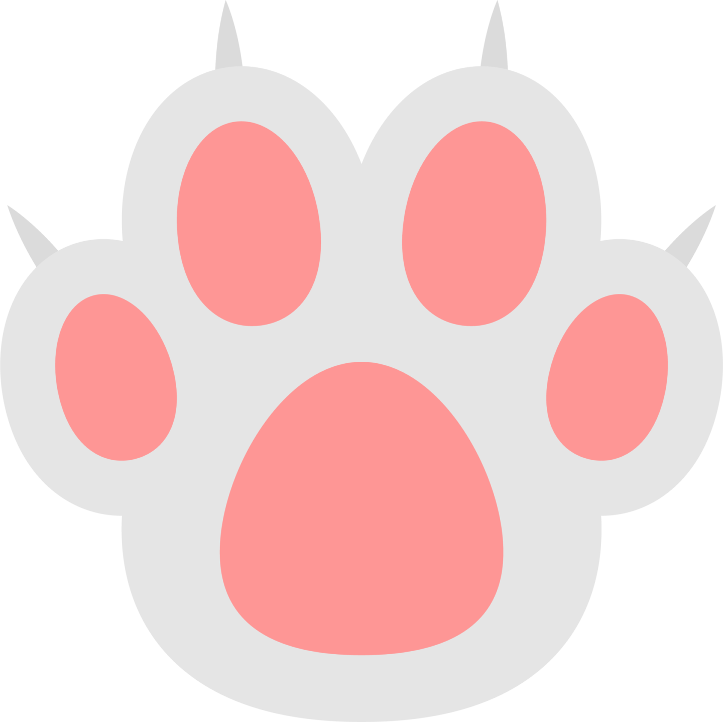 a pink paw on a white background
