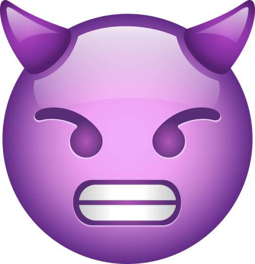 a purple icon with horns on it