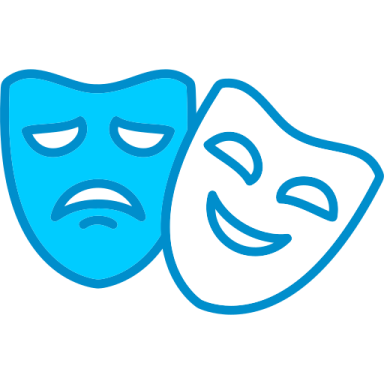two masks with sad faces