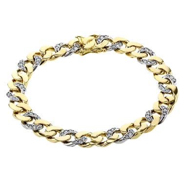 a yellow and white gold bracelet