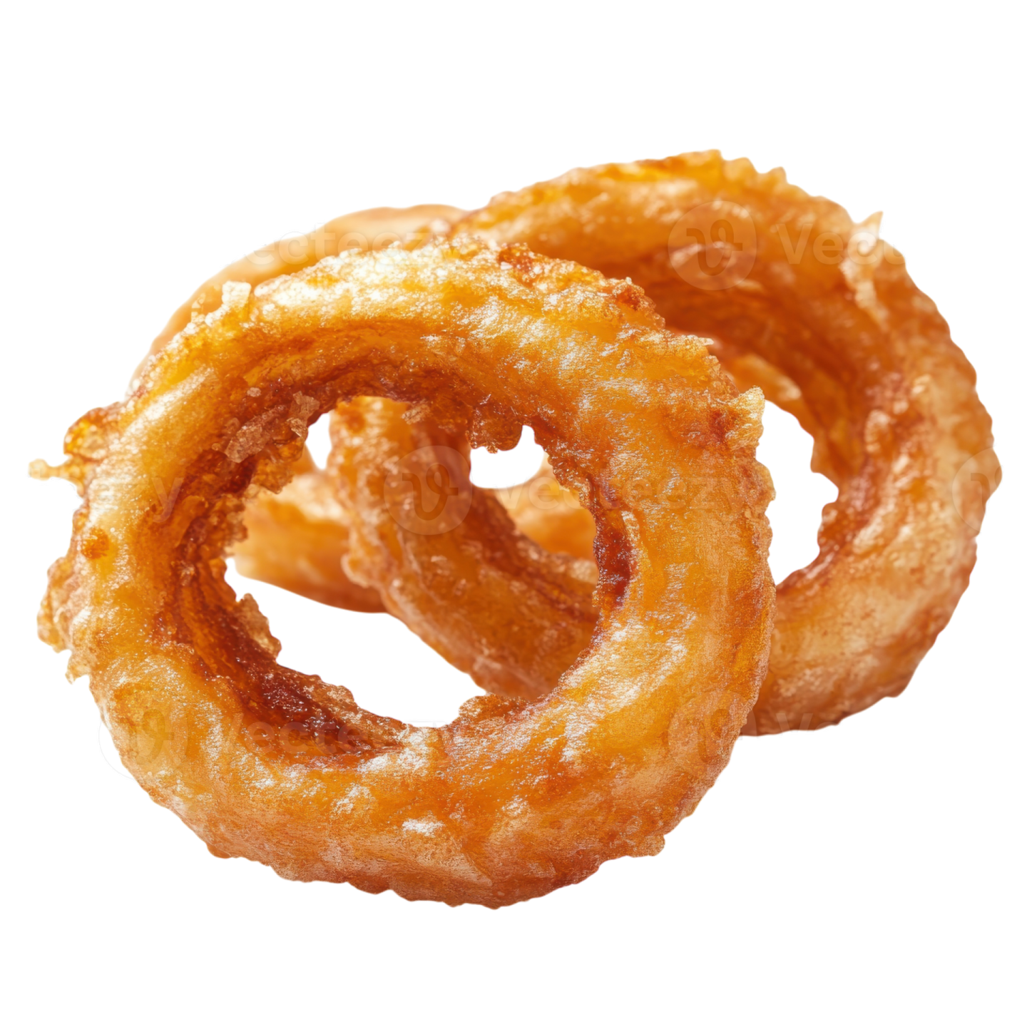 onion rings on a white background