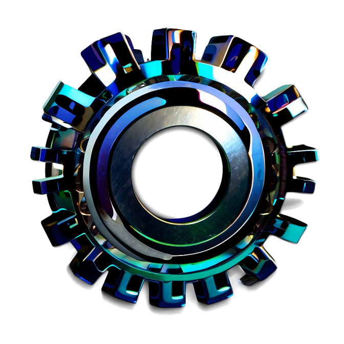 a blue and black circular object on a white background