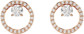 a pair of rose gold and diamond earrings