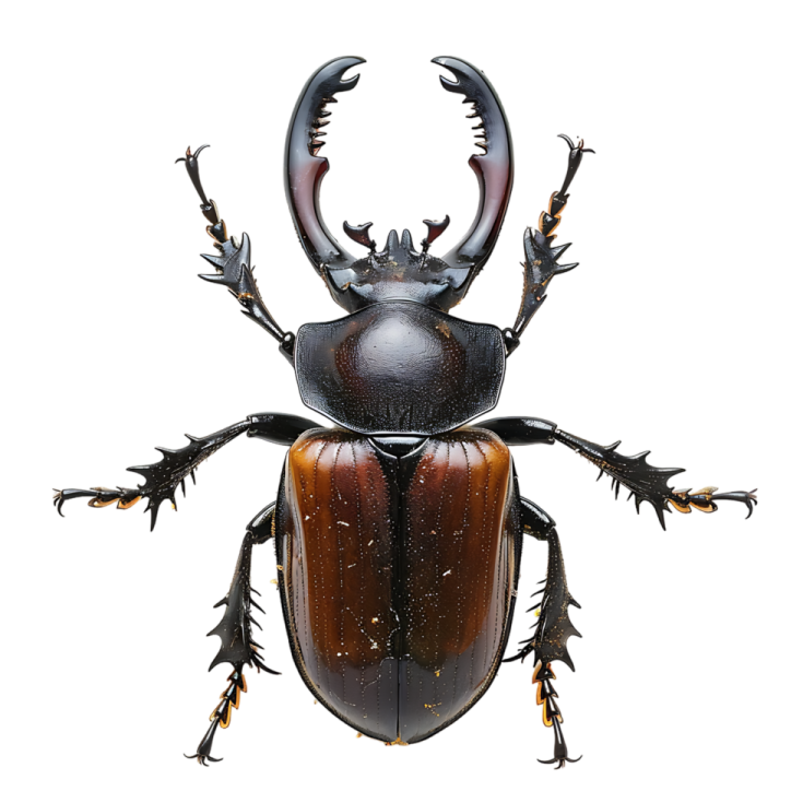 a beetle on a white background