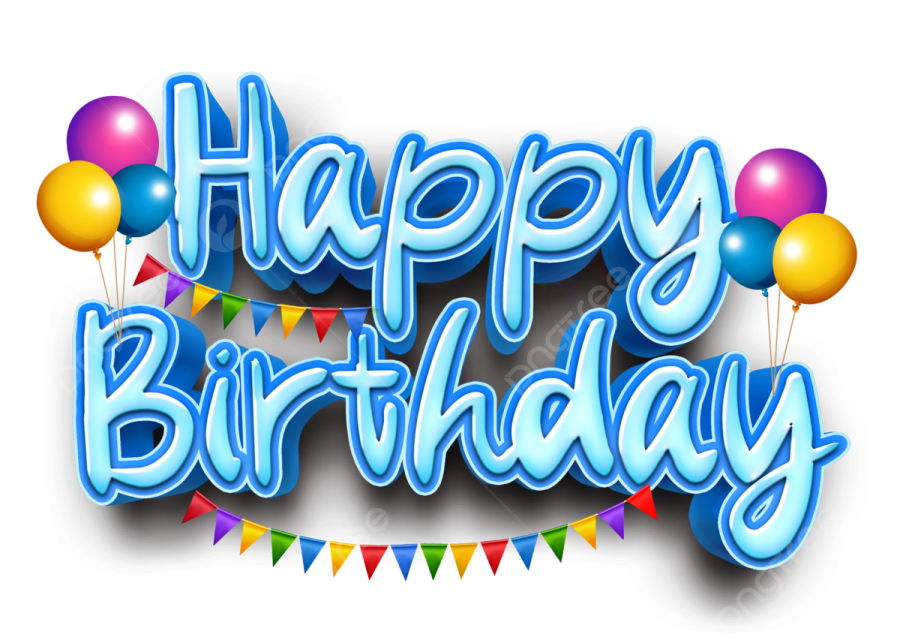 a happy birthday card with balloons and flags