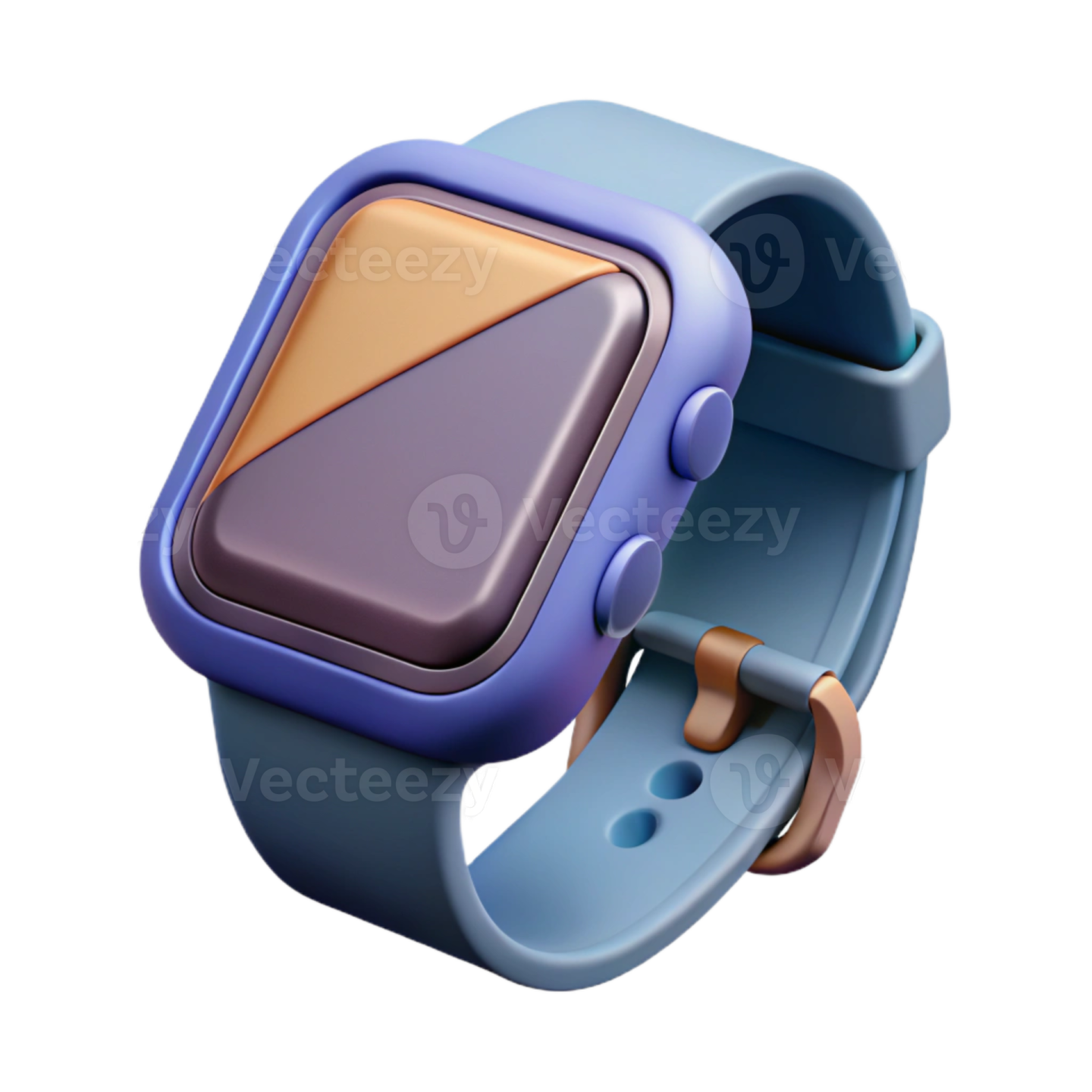 an apple watch with a purple and blue band