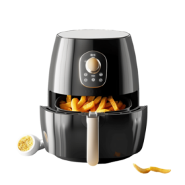 an image of a black and white air fryer
