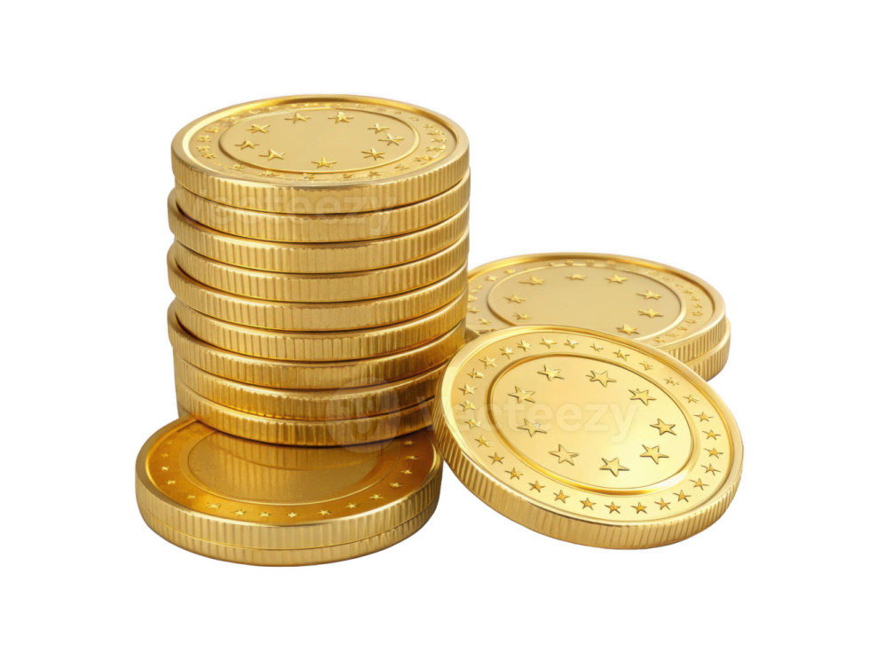 a stack of gold coins