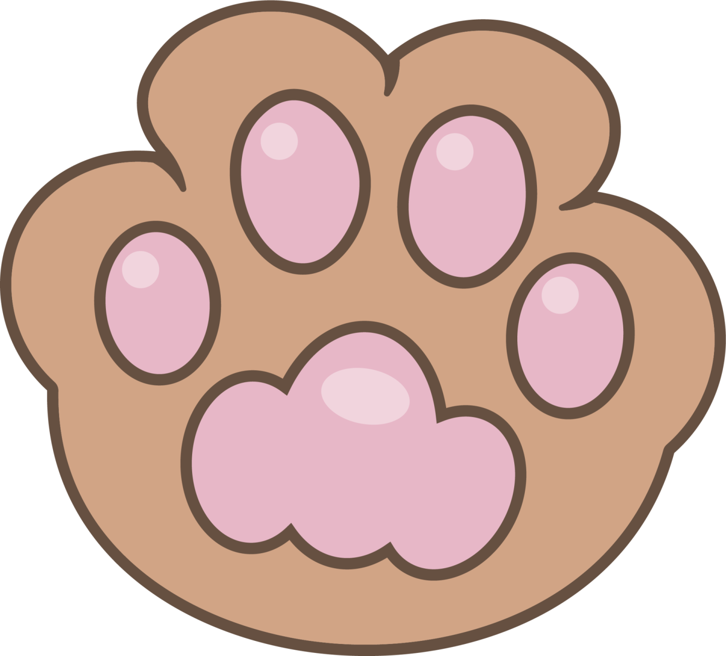 a dog paw with pink paws