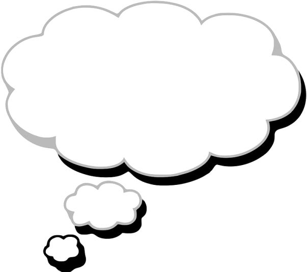 a black and white thought bubble