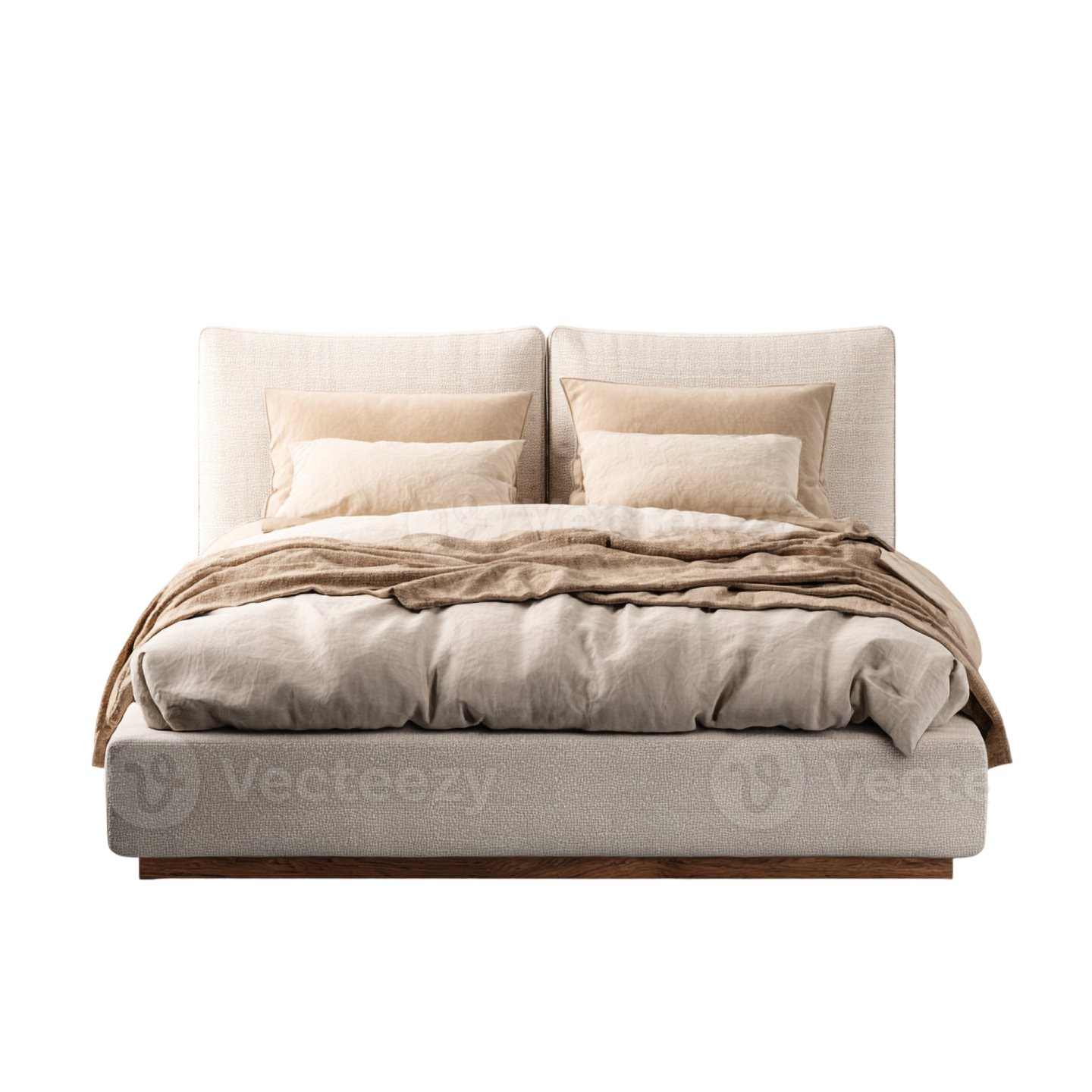 a bed with two pillows on top of it