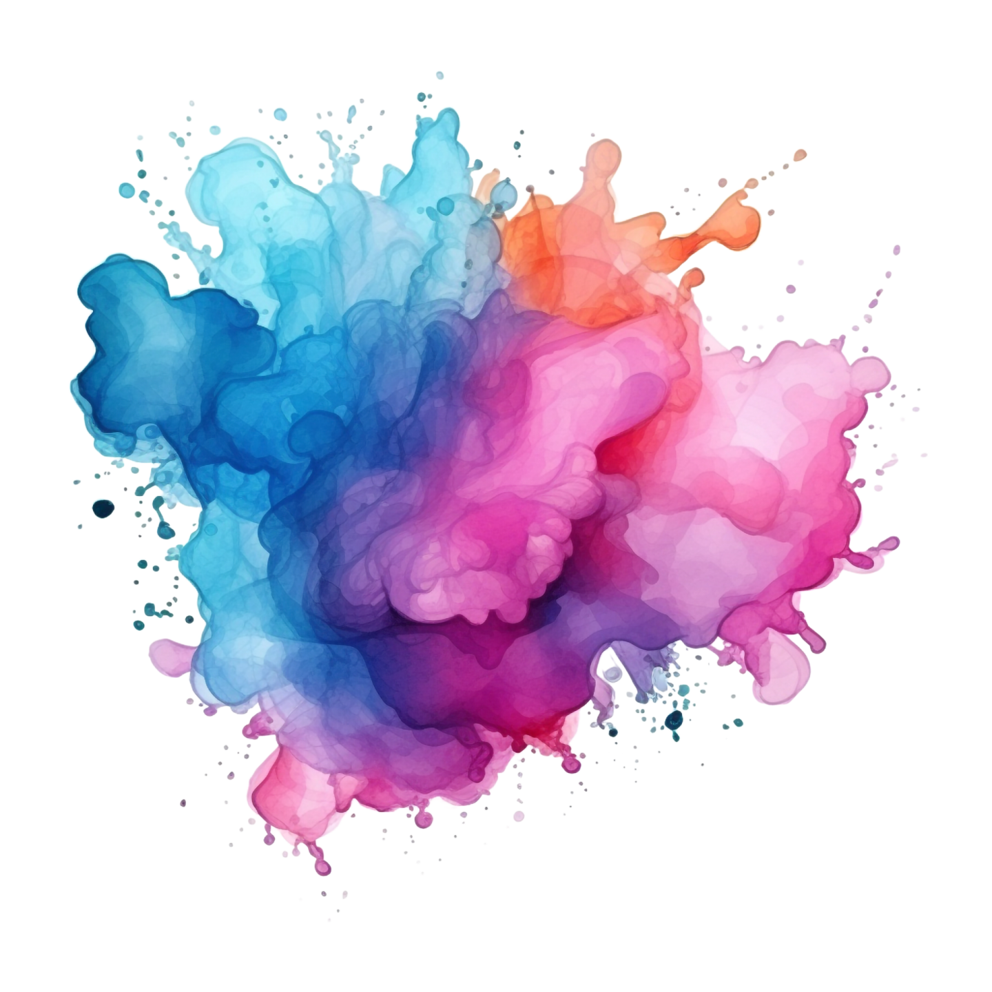 colorful paint splashs on a white background