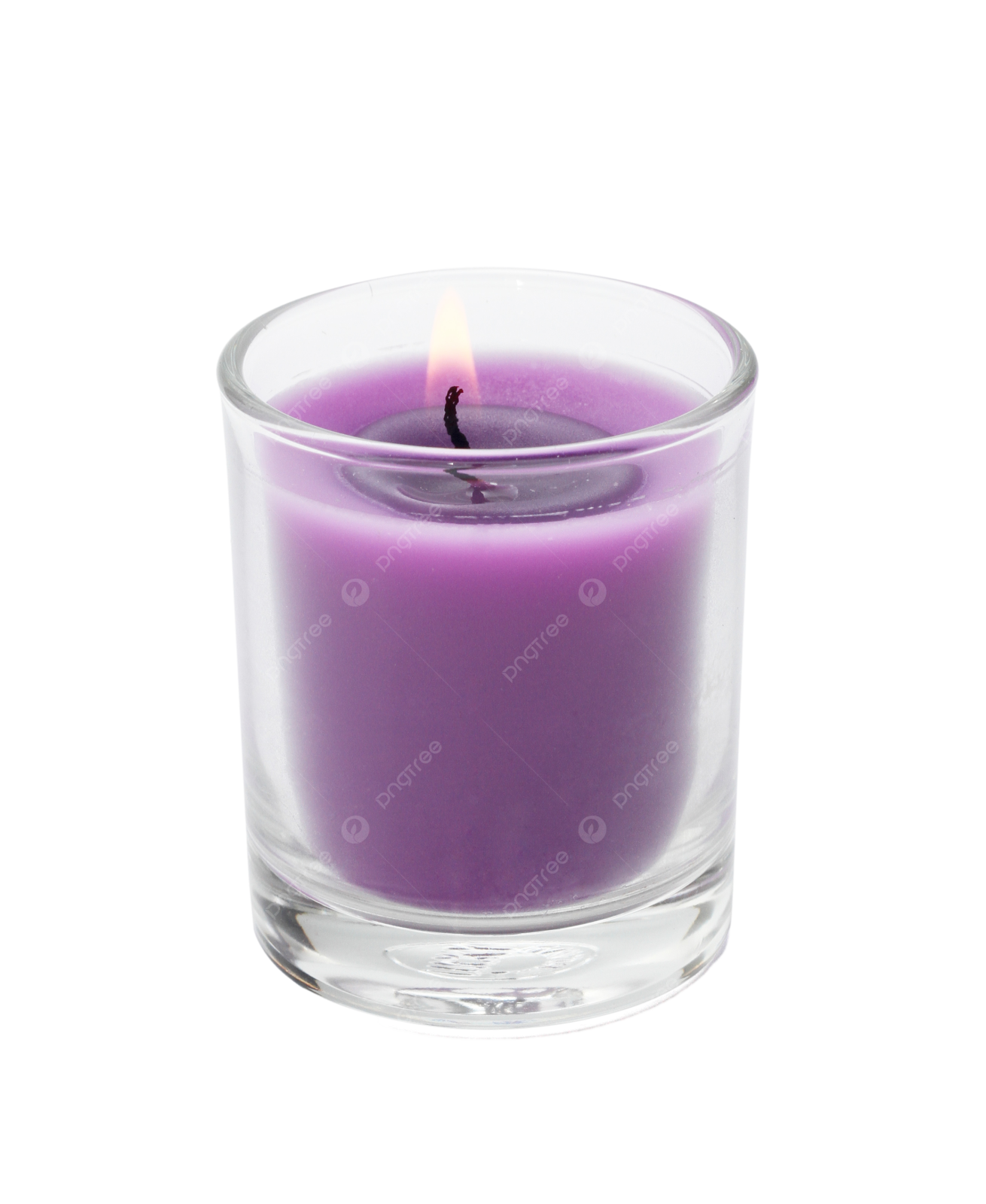 a purple candle on a white background