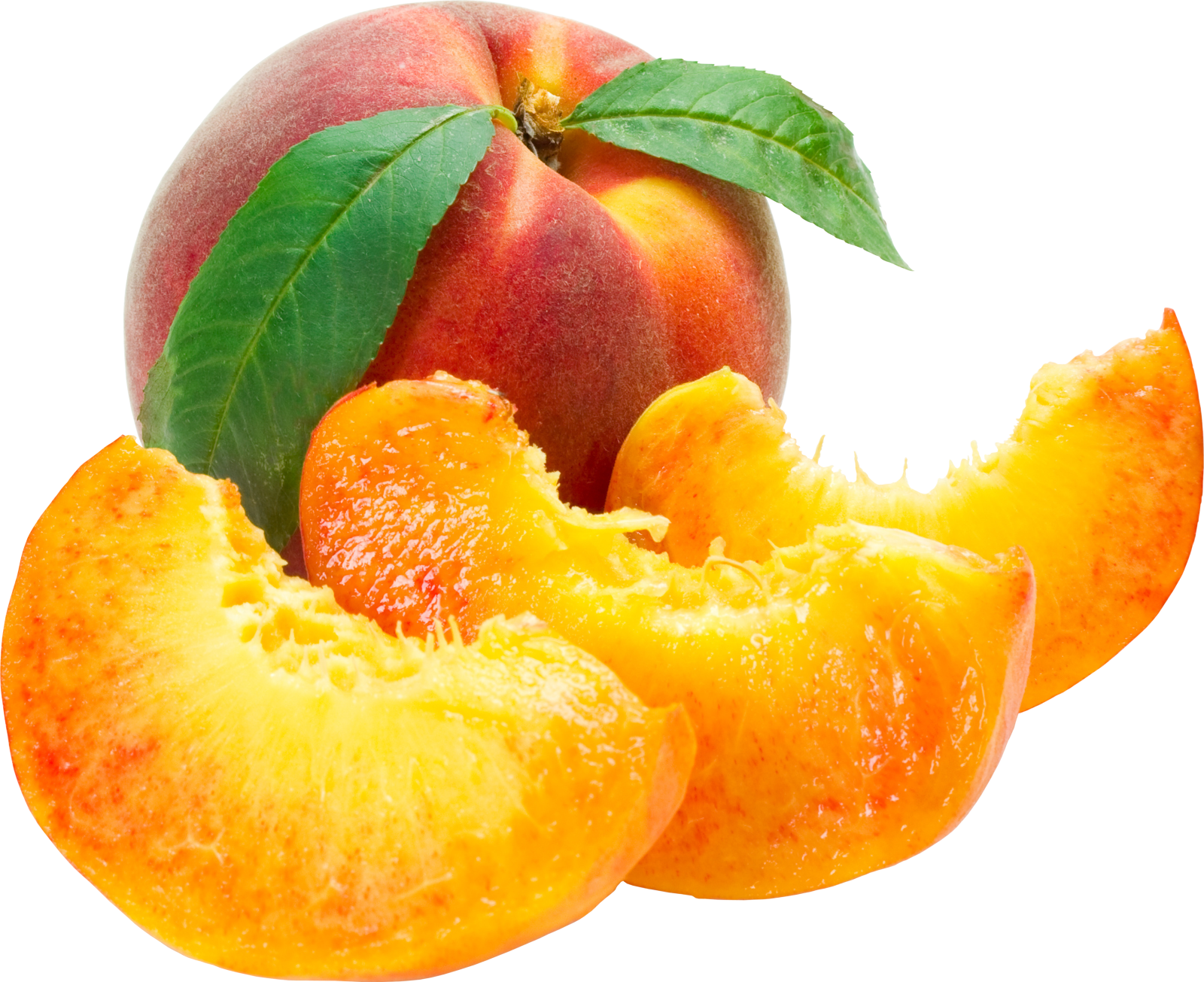 two peaches cut in half