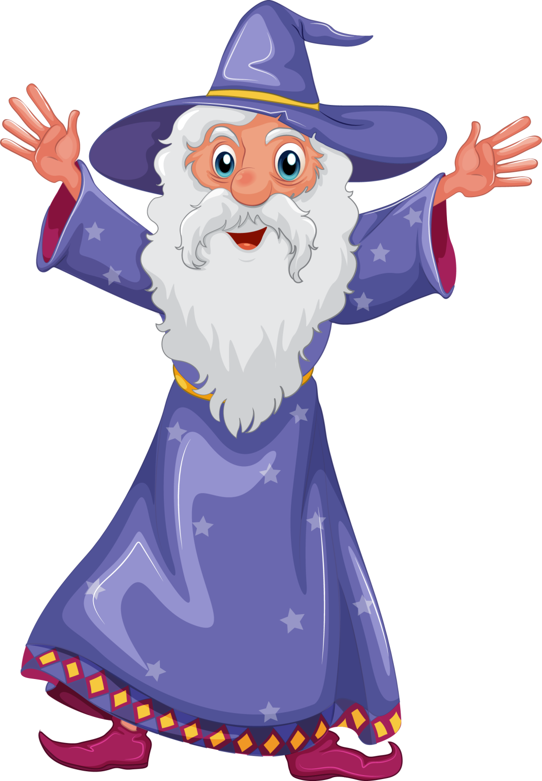 a wizard with his hands out