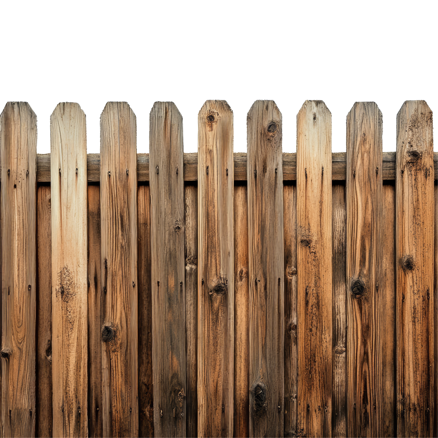 a wooden fence with a white background