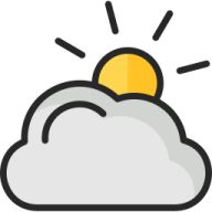 a cloud with a sun in the middle