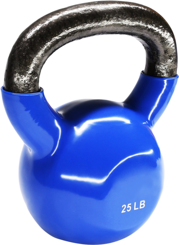 a blue kettle on a white background