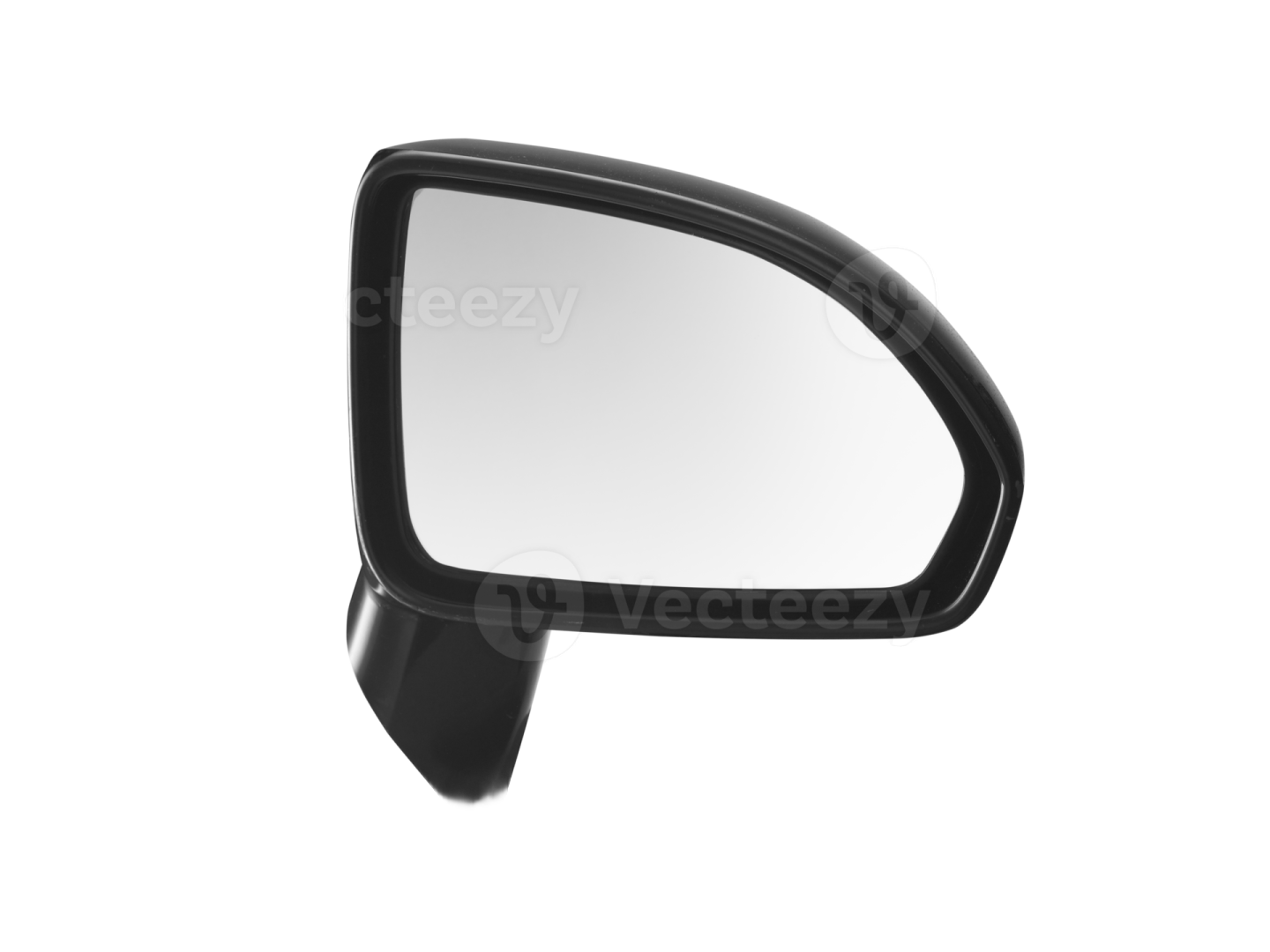a black side view mirror on a white background