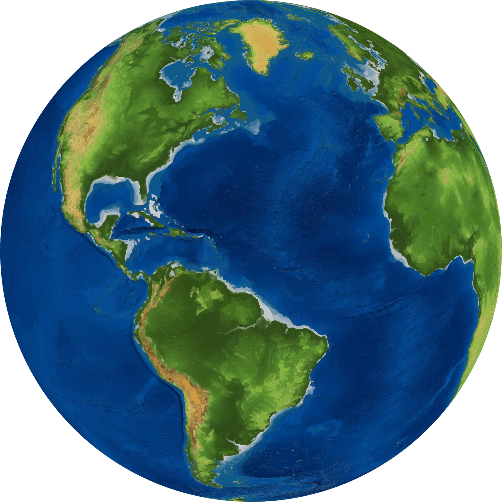 the earth with a white background